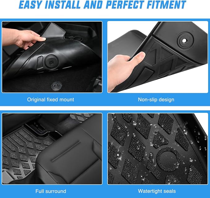 Nilight TPE Floor Mats for Toyota 4Runner 5 Seats 2025 2026 (Not for Hybrid) All Weather Custom Fit Heavy Duty Floor Liners