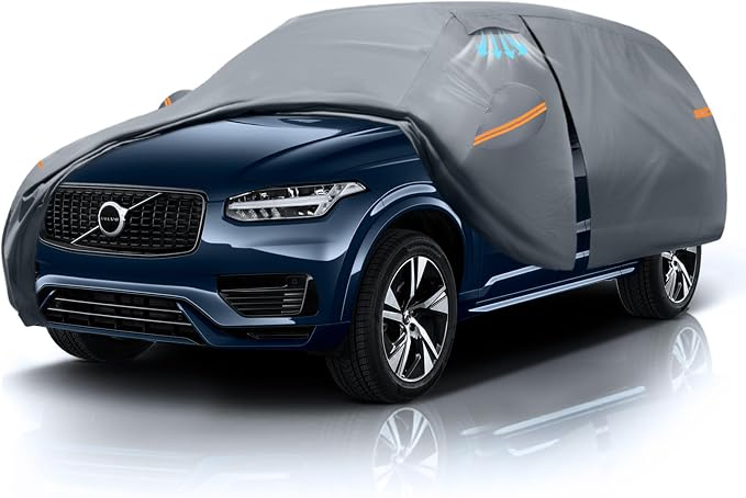 Waterproof XC90(2015-2026) Car Cover with Breathable Vents, [Upgrade] Premium Covers with Cotton Liner and Zipper Door,Sun Rain Snow Dust Uv Protection.(Gift with Towel Storage Bag)
