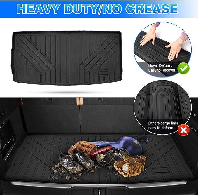 Cartist Cargo Mat for Jeep Wagoneer 2022 2023 2024 2025 2026 Trunk Mat Behind The 3rd Row TPE All Weather Cargo Liner for Wagoneer Accessories Anti-Slip