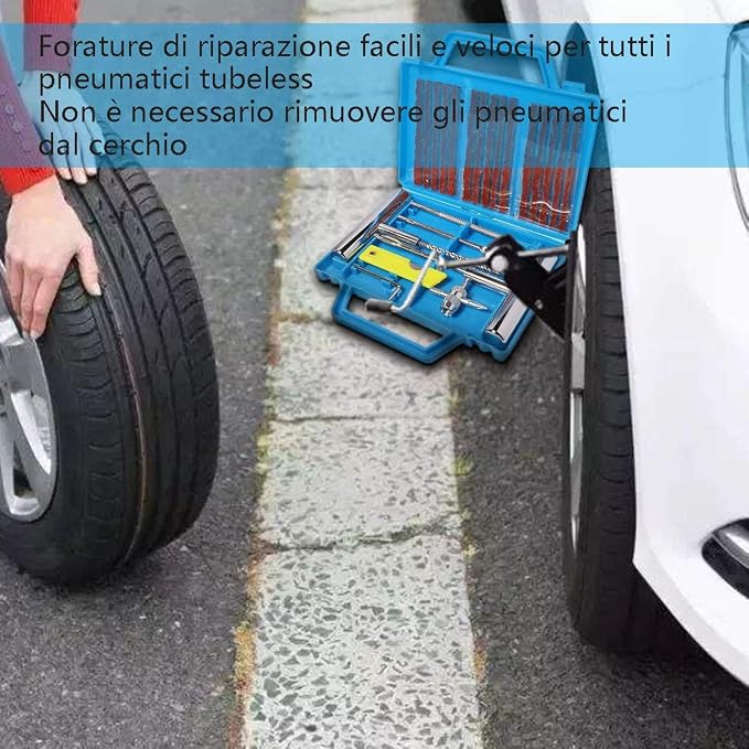 22pcs Tire Repair Kits, Heavy Tire Repair Tools and Tire Repair Kits for Car, Motorcycle, Truck, ATV, Tractor, Camper, SUV