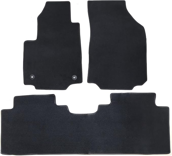 GXARTS 3PCS Velour Carpet Floor Mats Custom Fit for Chevy Equinox 2018-2024/GMC Terrain 2018-2024 (Not for EV), Premium Plush Car Floor Liners Front & Rear Full Set with Retaining Clips, Black