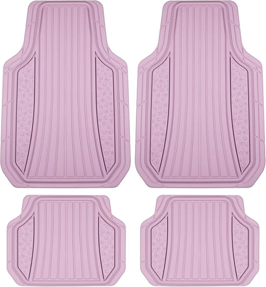 Kuromi Car Mats 4pc Floor Mats for Cars Trucks SUVs Lavender Purple Car Floor Mats for Women Men Accessories Rubber Heavy Duty Cute Non-Slip Always Front Rear Hello Kitty Pink Car Accessories