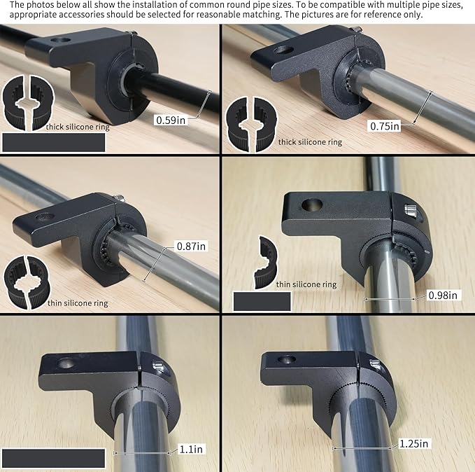 Motorcycle Bull Bar Mounting Bracket 2PCS Horizontal Light Mount Clamp Kit for 0.75" /0.87"/1.1"/1.25" Tubes fit for LED Driving Lights, Spotlights Fits Truck, ATV, & Motorcycle Crash Bars