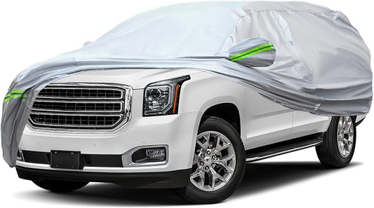 AUQDD 6-Layers Premium SUV Car Cover Waterproof All Weather Weatherproof UV Sun Protection Snow Dust Storm Resistant Outdoor Exterior Custom Form-Fit Full Padded Car Cover with Straps 214-232 K11…