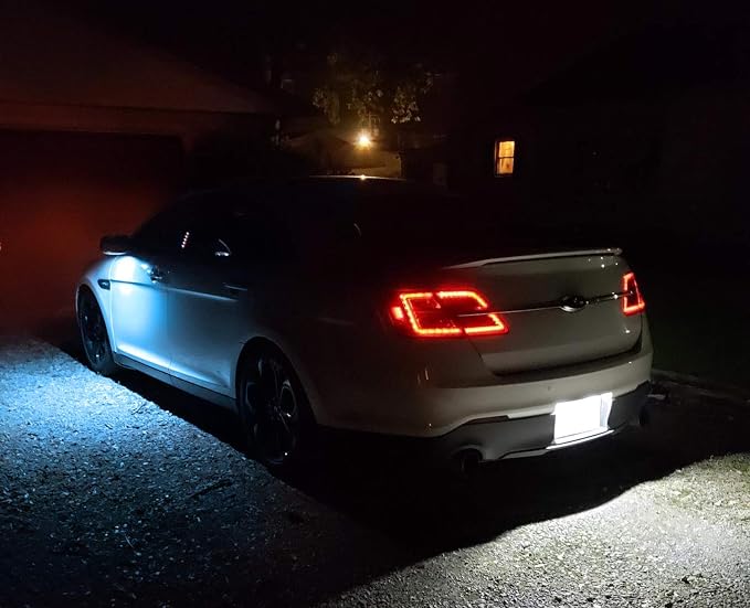 iJDMTOY Ultra Blue LED Under Side Mirror Puddle Lights Compatible With Ford F150 Raptor Edge Explorer Flex, Lincoln Navigator Mark LT MKX etc. (Powered by 18 pcs White SMD LED Lights)