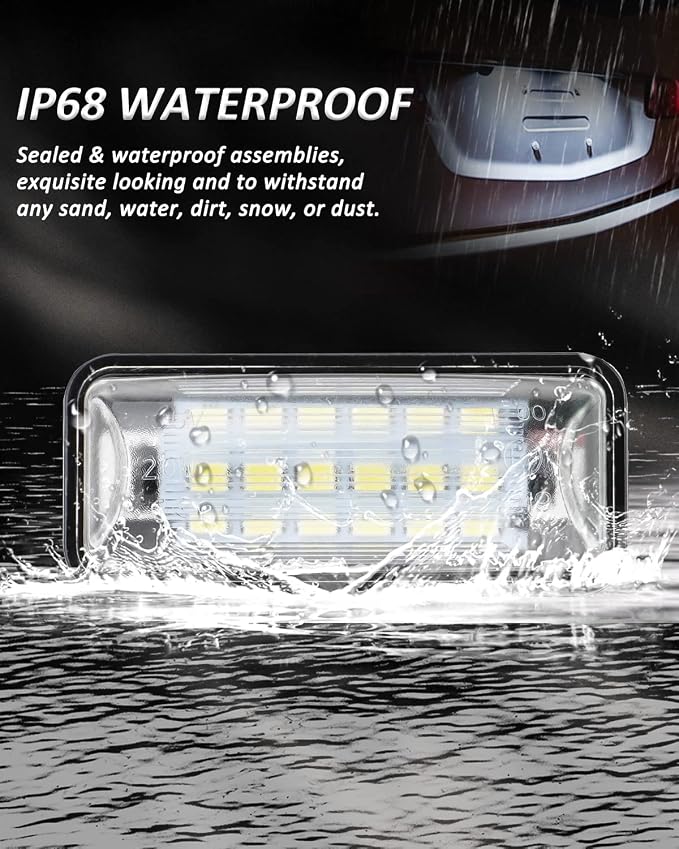 Bestview LED License Plate Light Tag Lamp Assembly - Tag Light Compatible with Subaru Impreza WRX STI XV Crosstrek BRZ Legacy Ascent Outback Forester Scion FR-S Toyota 86, 6000K White Pack of 2