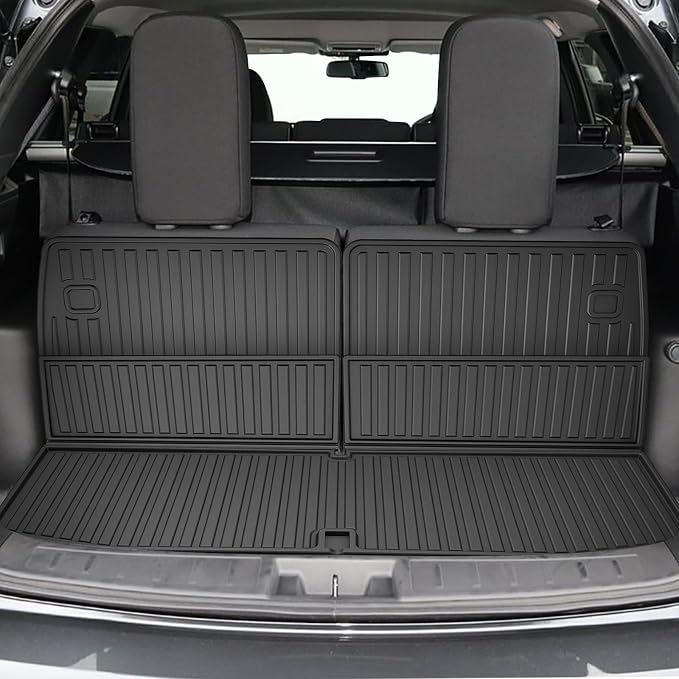 Cargo Mat for 2022-2025 Mitsubishi Outlander 7-Seat (Not Fit PHEV or Sport) | Custom Fit Full Coverage TPE All-Weather Cargo Liner for Outlander Accessories, Black