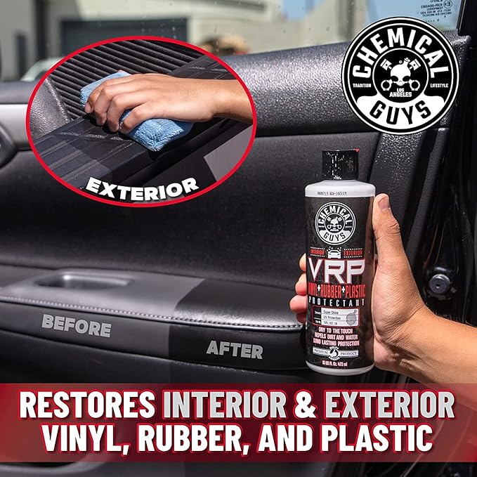Chemical Guys, VRP Vinyl, Rubber & Plastic Dressing, Dry to Touch, 3-Pack | Satin shine on tires, trim, dashboards and weatherstripping, non-greasy and dry to the touch, indoors or out