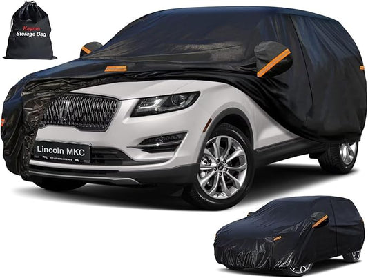 Kayme 7 Layers SUV Car Cover Custom Fit for Lincoln MKC Lincoln Corsair (2014-2026), Waterproof All Weather for Automobiles,Rain Sun UV Protection.Black