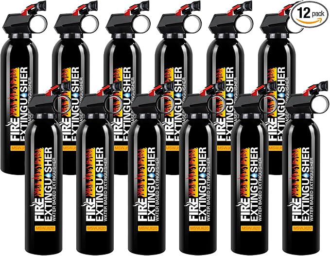 12Pack Car Fire Extinguisher for Home A, B, C, K Fire Spray with Mount | 620ml Emergency Survival Extinguisher for Vehicle, Car, Boat, Truck & Office, Versatile Fire Protection