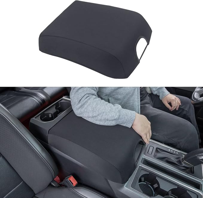 JDMCAR Center Console Cover for Ford F150 2015-2020 Neoprene Bucket Seat | for 2017-2022 F250 F350 F450 and 2018-2024 Expedition Accessories, Neoprene Armrest Cover Customized Arm Rest Cover