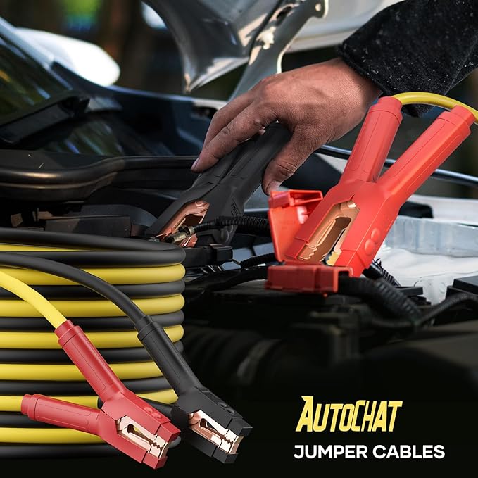 Heavy Duty Jumper Cables, 1 Gauge 30 Feet 900A Booster Cables Jump Start Automotive Jumper Cables Kit for Car, SUV, and Trucks with Carry Case, Gloves, Brushes