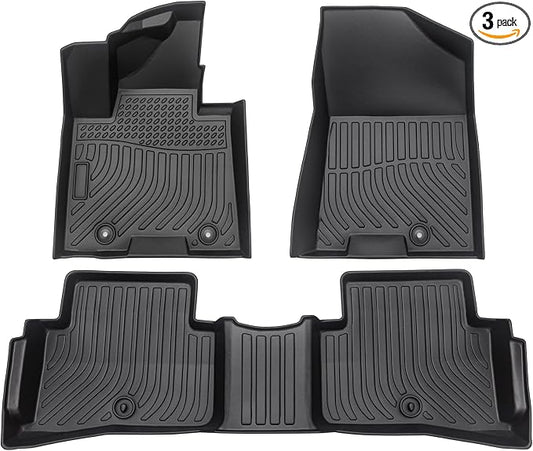 All Weather Rubber Car Floor Mats Compatible with 19-21 Hyundai Tucson TPE Rubber Full Set Includes 1st 2nd Row Front Floor Mat (for 19-21 Tucson)