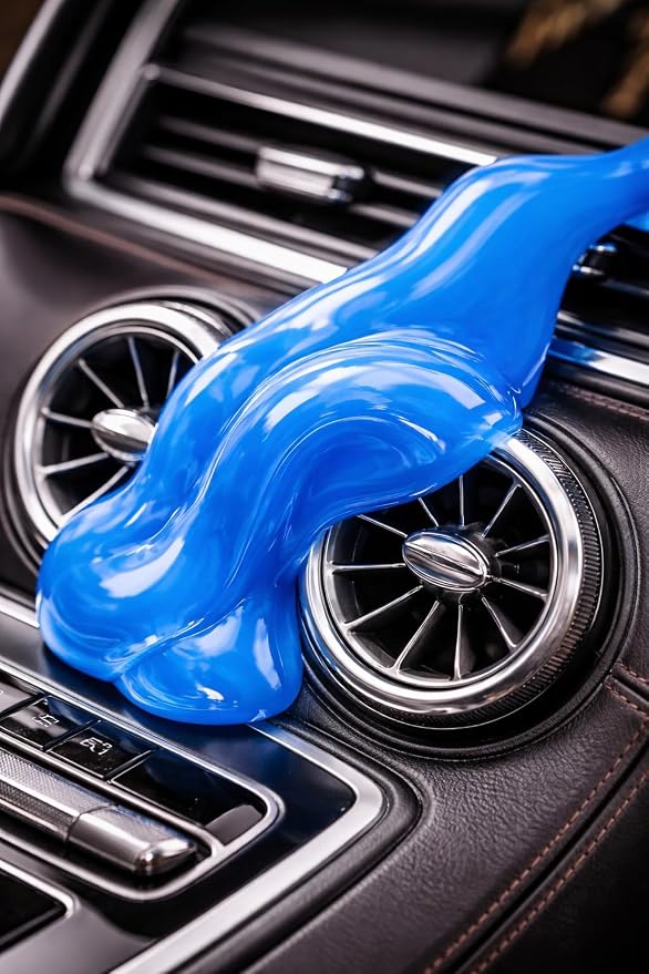 Reusable Car Cleaning Gel 3 Pack (Blue) – Universal Interior Dust Cleaner Putty for Car Air Vents, Dashboard, Cup Holders, Keyboard & Electronics, Car Detailing Slime(160g Each)