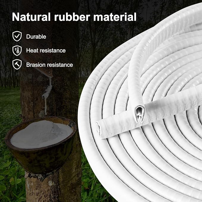 Car Door Edge Guards 16Ft(5M) Automotive Door Entry Guard U Shape Car Door Trim Protector for Most Car, White