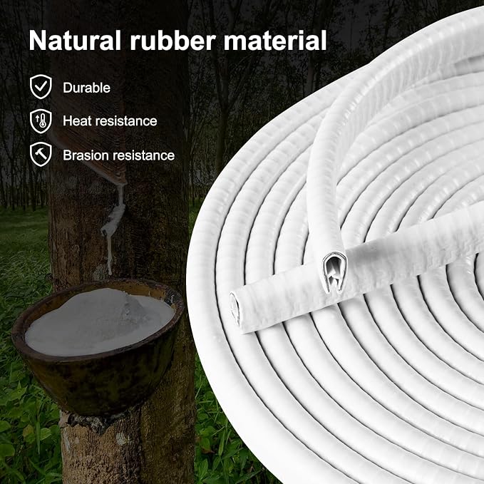Car Door Edge Guards 32Ft(10M) Universal Rubber U Shape Edge Trim Car Door Protector Edge Guards Rubber Seal Protector for Most Car Rucks SUV Installation, No Glue Required, White