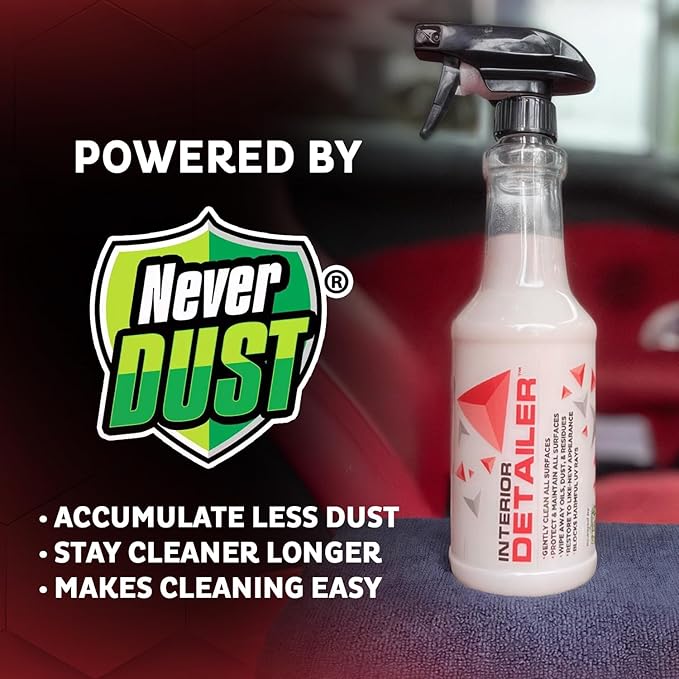 MAXL® Interior Car Cleaner Detailer Spray, NeverDust® Technology, 6 x 20 oz | Repels Dust, Wipes Oil, Residue with Matte Finish for Leather, Dash, Trim & Screens, Safe on All Surfaces