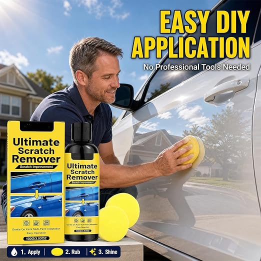 NanoPolix Car Scratch Remover for Vehicles, Car Scratch Repair Paste with Applicator Sponge & Microfiber Cloth, Scratch Remover for Light Scratches, Swirl Marks & Surface Imperfections, 100g