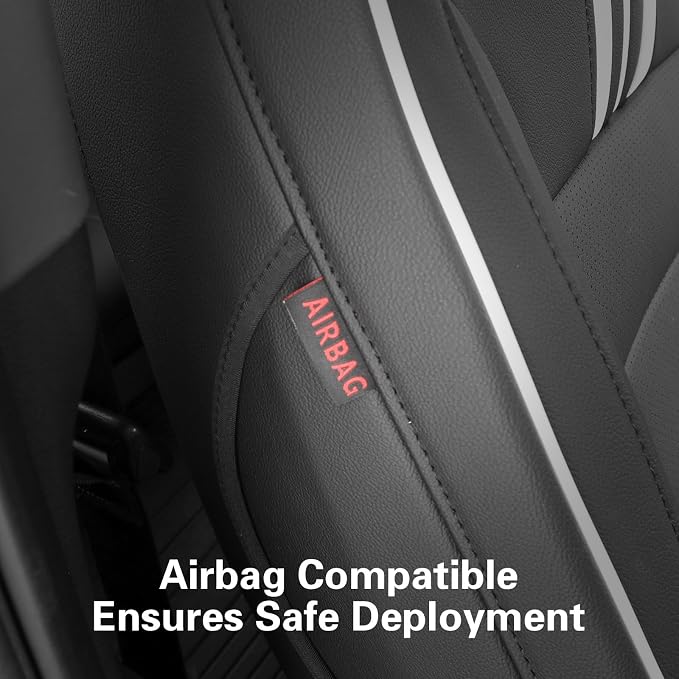 EKR Silverado Seat Covers Custom Fit for (DoubleCab) 2014-2018 Chevrolet Silverado 1500 WT/LS & 2015-2019 HD WT,2DR,Rear Bench Seat No Armrest,Faux Leather (Black with White Trim)