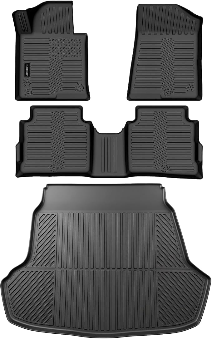 Auxko All Weather Floor Mats Cargo Mat for Kia Optima 2016-2020 & Hyundai Sonata 2015-2019 TPE Liners All Season Accessories Guard Odorless Anti-Slip Floor Liners Trunk Tray