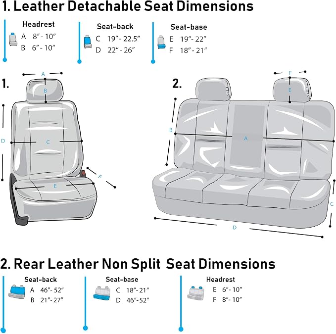 FH Group Automotive Seat Cover Highest Grade Faux Leather Green Black Full Set, Combo Car Seat Cover Design Airbag Compatible Split Bench Tan Car Seat Covers Interior Accessories Universal Fit SUV