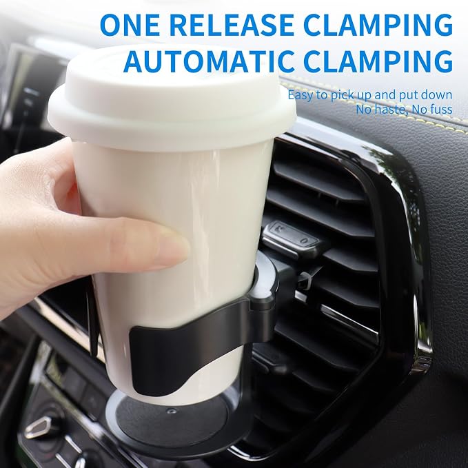 QIIYCCE Cup Holder for Car, Cup Holder Expander for Car Air Vents, Car Ashtray Holder, Suitable for Cars and Trucks with Horizontal Blade Vents (1PCS)