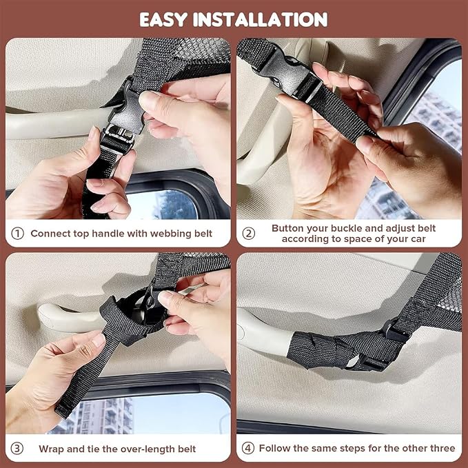 Car Ceiling Cargo Net for Buick Envision Plus 2021-2026 Car Roof Storage Mesh Bag Adjustable Roof Storage Organizer Double-Layer Mesh Pocket Accessories