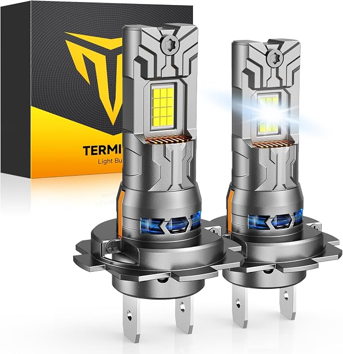 Termitor 2026 New Gen H7 Light Bulbs, High-Performance Bright 70000LM 14X With 18CSP Chips, 1:1 Mini Size Plug-N-Play No Adapter, 10 Years Lifespan IP68, Light Kit Pack of 2