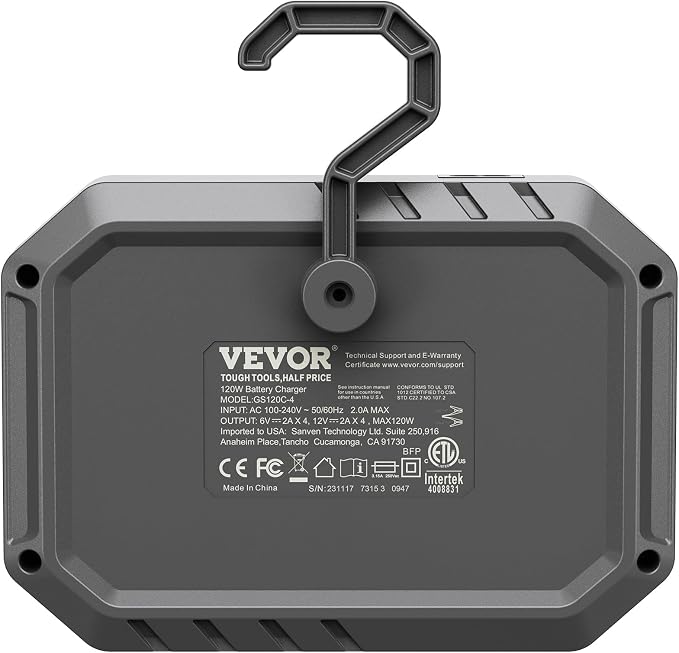 VEVOR Smart Battery Charger, 2A x 4, LiFePO4 Lead-Acid (AGM/Gel/SLA) Car Battery Charger, Fully-Automatic Charger Maintainer Desulfator for Boat Motorcycle Lawn Mower Golf Cart Marine Deep Cycle