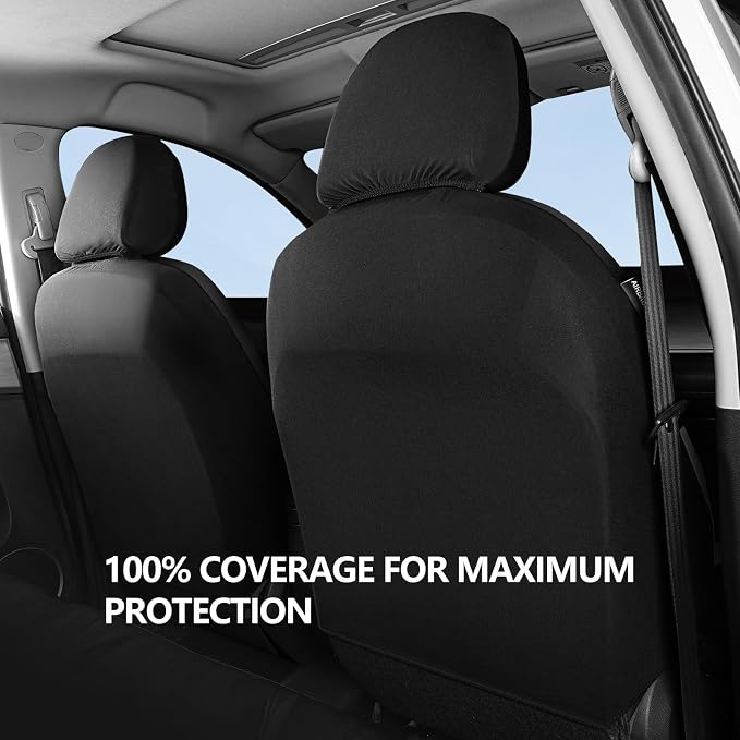 HChengkikz 2 Pack Front Neoprene Car Seat Covers | Waterproof Comfortable Seat Protectors, Airbag Compatible Universal Fit for Sedans, SUVs, Trucks, Vans