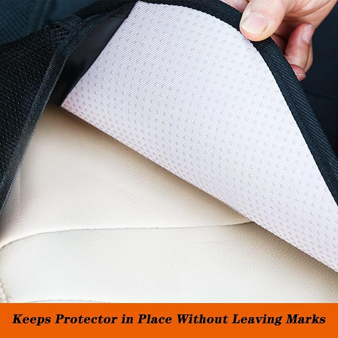 Car Seat Protector, Non-Slip Rubber Padded Backing Seat Protector for Child Seats, Waterproof Thickest Padding Car Seat Protector Under Baby Seat - No Imprint (Red-2pcs)
