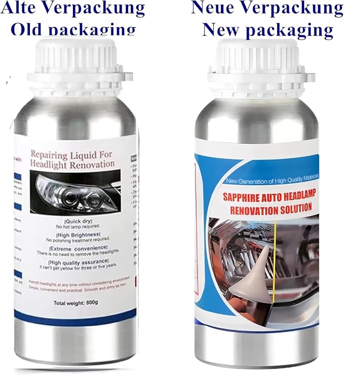 Car Headlight Scratch Repair Liquid,Polymer Car Headlight Liquid,Polishing Tool for,Restore and Repair Dull Yellow Headlights (800, Grams)