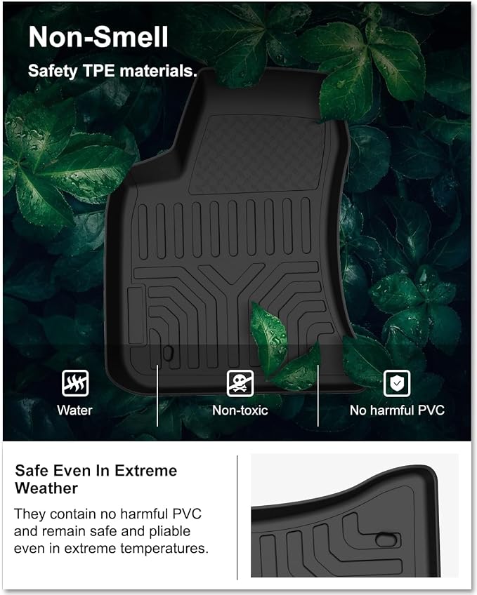 Kiwi Master Floor Mats for 2011-2023 Dodge Charger RWD/Chrysler 300 RWD | Custom Fit All Weather Car Mats, Heavy Duty TPE Floor Liners, Front & Rear 2 Row Set, Black