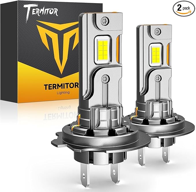 Termitor Upgraded H7 H7LL Bulbs, 110,000LM Insane Brightness Off Road Light | Compact 1:1 Original Size, Working Lifespan, Cool Daylight 6500K, Tool-Free Quick Installation Fog Bulb UTV ATV, Pack of 2