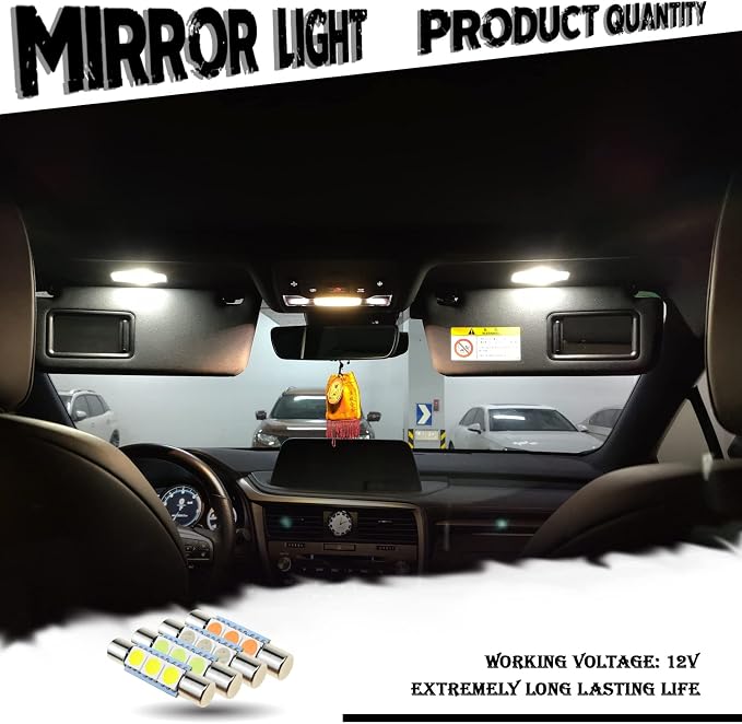iBrightstar 6614F LED Bulbs, 29mm 6612F Super Bright Car Visor Vanity Mirror Led Bulbs for Vanity Mirror Lights and Sun Visor Lights, White