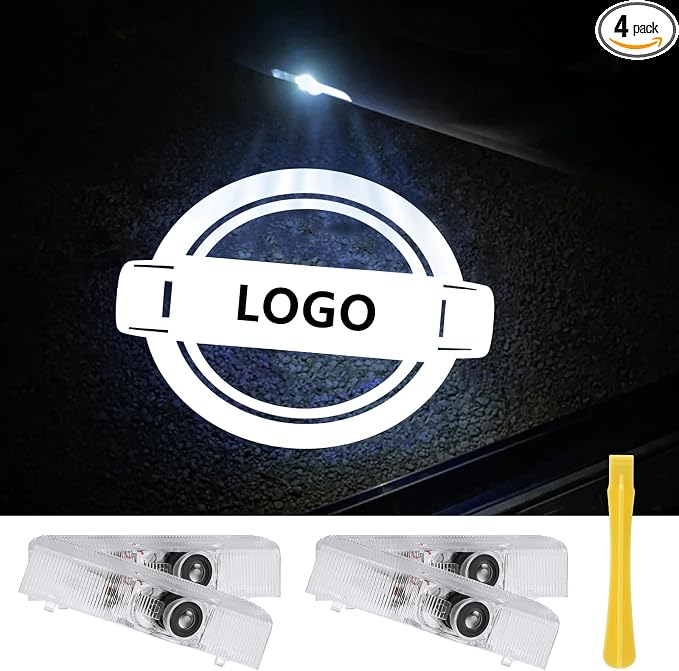 Canpo No Fade Car Door Lights Logo Compatible with Nissan, LED Welcome Lights Accessories for Altima Maxima Armada Titan Quest Pathfinder Terra (NS2-4p)
