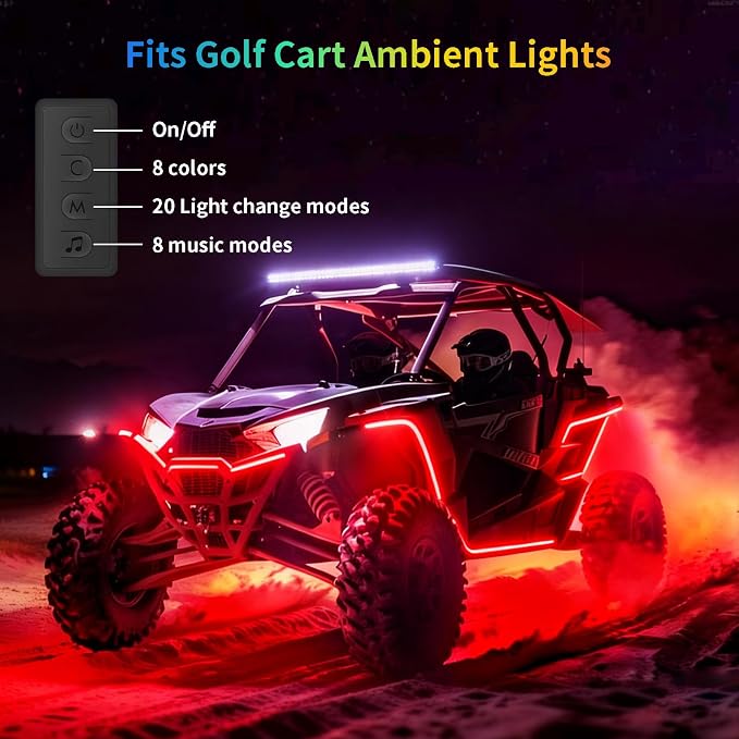 Motorcycle LED Underglow Kit, RGB LED Strips Waterproof Motorcycle Lights, Motorcycle Lights Underglow Kit with APP Control (10Pcs+APP+USB)