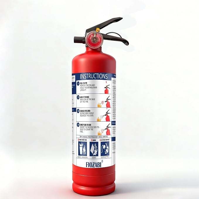 ABC Fire Extinguisher for Home & Vehicle - 2.5 lb 1-A:10-B:C Rated, Dry Chemical Fire Safety Certified for Kitchen/Car/Boat Use