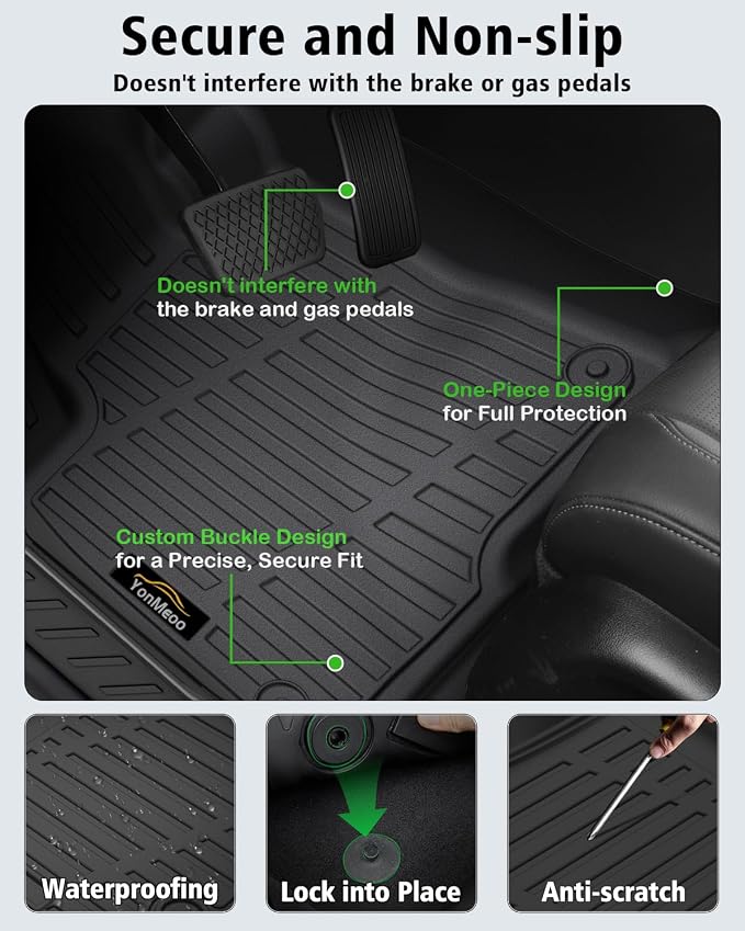 Floor Mats Custom for Honda HR-V 2023-2026 & Acura ADX 2025 2026 | All Weather TPE Rubber Floor Liners, Cargo Liner & Door Sill Protectors Full Set for ADX Accessories, Black