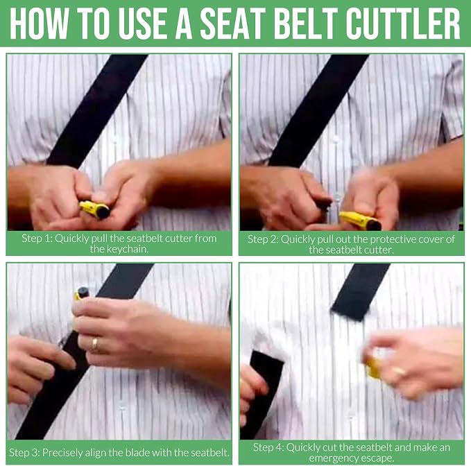 16 Pcs Car Window Breaker Seatbelt Cutter- 3 in 1 Glass Breaker Portable Emergency Escape Tools to All Car Applicable Accessories