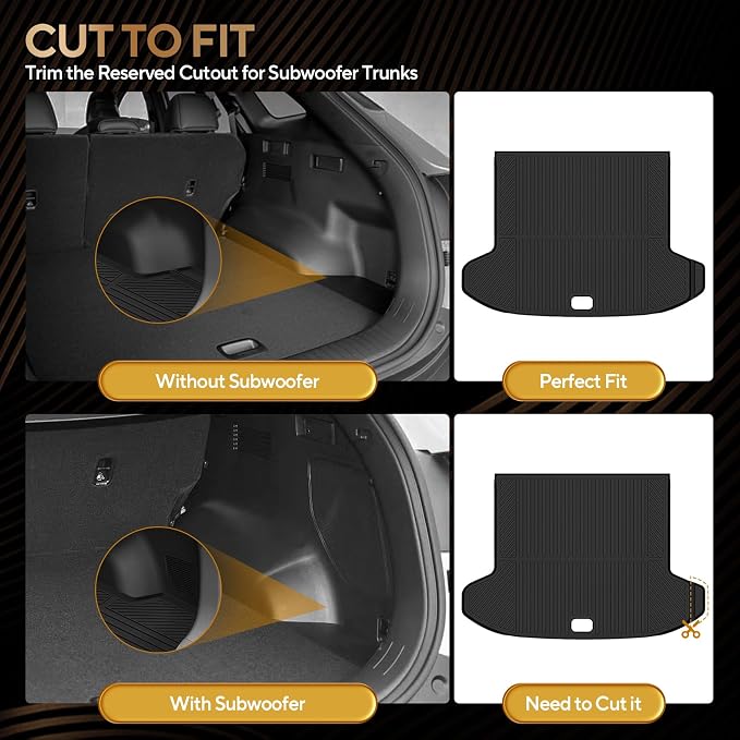Naibeve Floor Mats for Kia Seltos 2024 2025 2026 - All Weather for Kia Seltos Customized Floor Mats Cargo Mat Backrest Mats Waterproof Interior Accessories