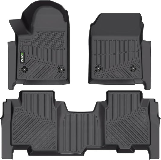 Floor Mats Custom for Chevrolet Silverado EV 2024-2025 (Only for RST Models) All Weather Protection TPE Heavy Duty Non-Slip Automotive Floor Liners Front& 2nd Row Full Set Accessories, Black
