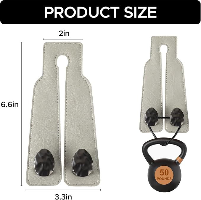 Leather Car Purse Hook for Headrest, 2 Pack (Grey-Black) | Twin Hooks Headrest Hangers, 2/4 Pack, No-Slip, Scratch-Proof, Holds Purses, Backpacks, Grocery Bags, Car Organizer Gift
