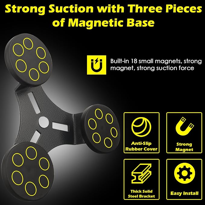 Strong Magnetic Light Bar Mounts, 2Pcs Heavy Duty Light Bar Mount Brackets Universal Magnet Base Mount, Powerful Magnetic Mounting Bracket for Off Road Lamp Roof Lights Fog Lights SUV Truck Jeep