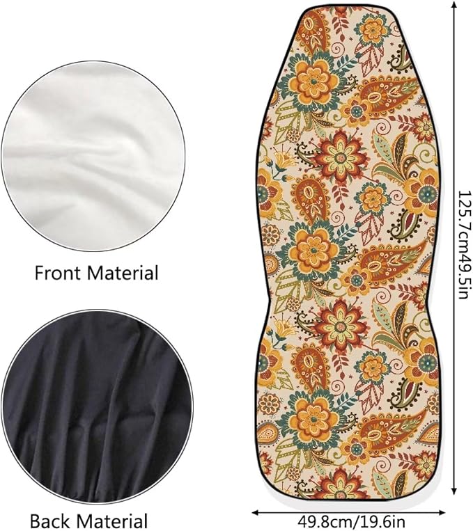 Fall Boho Mandala Front Car Seat Covers Thanksgiving Decorative Driver Seat Cover Full Wrapping Edge Automotive Seat Cushion Covers Car Interior Accessories Compatible with SUV,Sedan