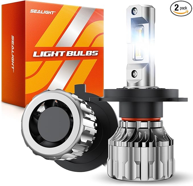 SEALIGHT 9005 Bulbs, 70,000LM Super Bright 6500K Cool White 9005/HB3 Bulbs, 70000Hours Lifespan, HB3 Fog Bulbs with 15000RPM Cooling Fan, Pack of 2