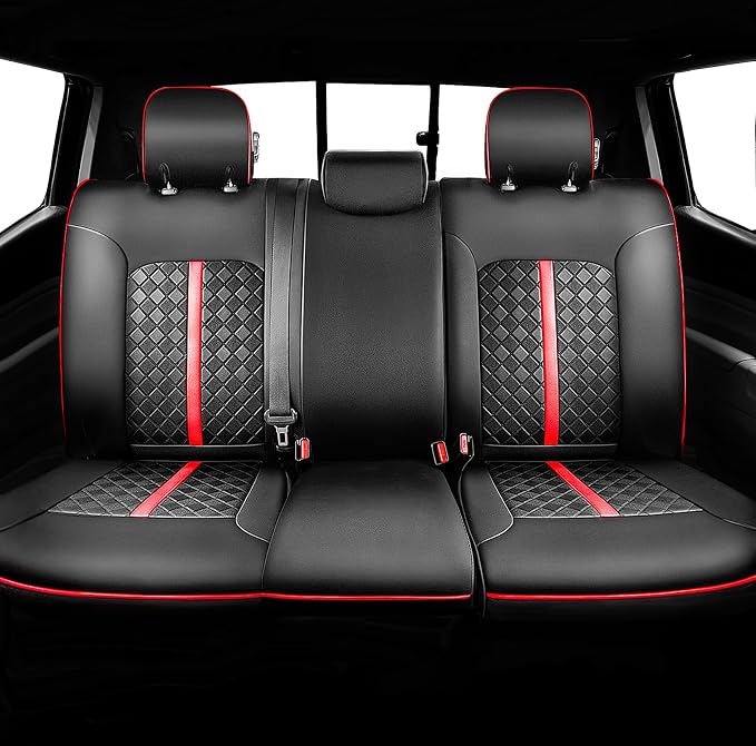 Carlimeki Leather Seat Covers Custom Fit for Tacoma Gen 2nd (2005-2015) | For Double & Crew Cab only - Fits Base, PreRunner, TRD Pro - Fully Covered - Fit Like a Glove