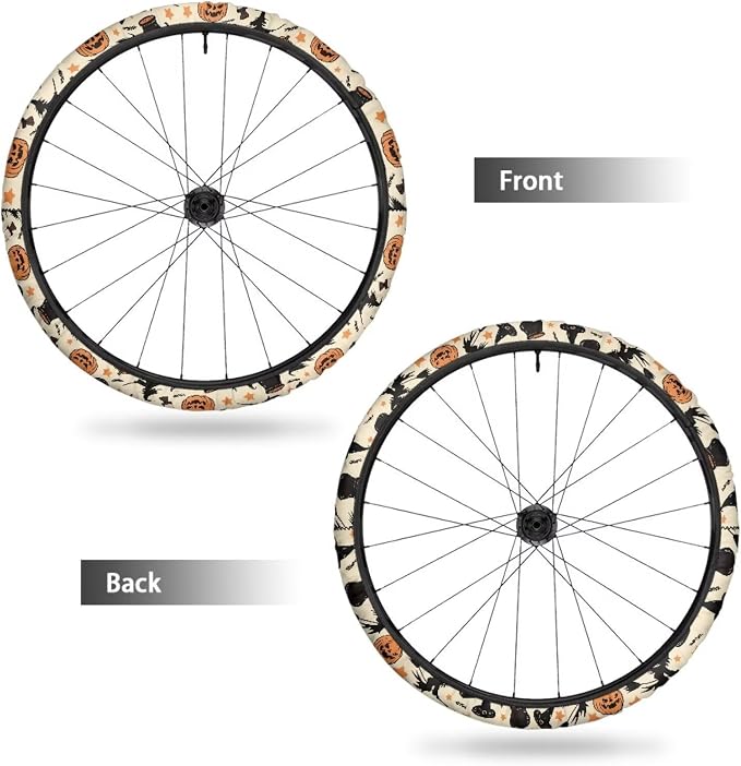 Witch Pumpkin Wheelchair Wheel Covers Halloween 24" Wheels Protective Cover Holiday Decoration Washable Comfortable for Women