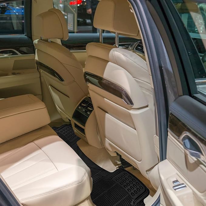 ZONETECH Rubber Car Interior Floor Mat Premium Quality All Weather Protection-Perfect for Car, Truck and SUV