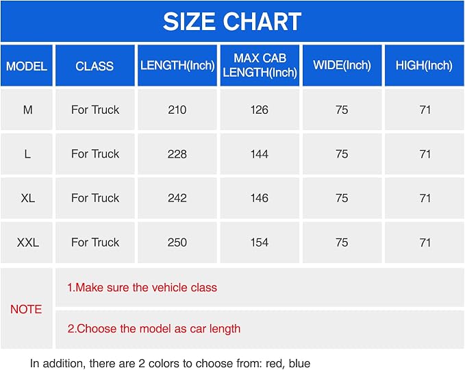 Truck Cover Waterproof All Weather for Automobiles, 6 Layers Outdoor Full Exterior Cover Rain Sun UV Snowproof Protection (Length Up to 228 inch)